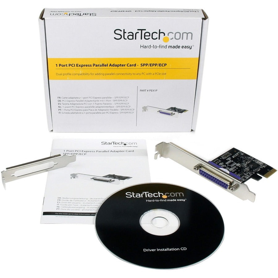 StarTech.com PEX1P2 1-Port Parallel PCIe DB25 LPT Card SPP/ECP