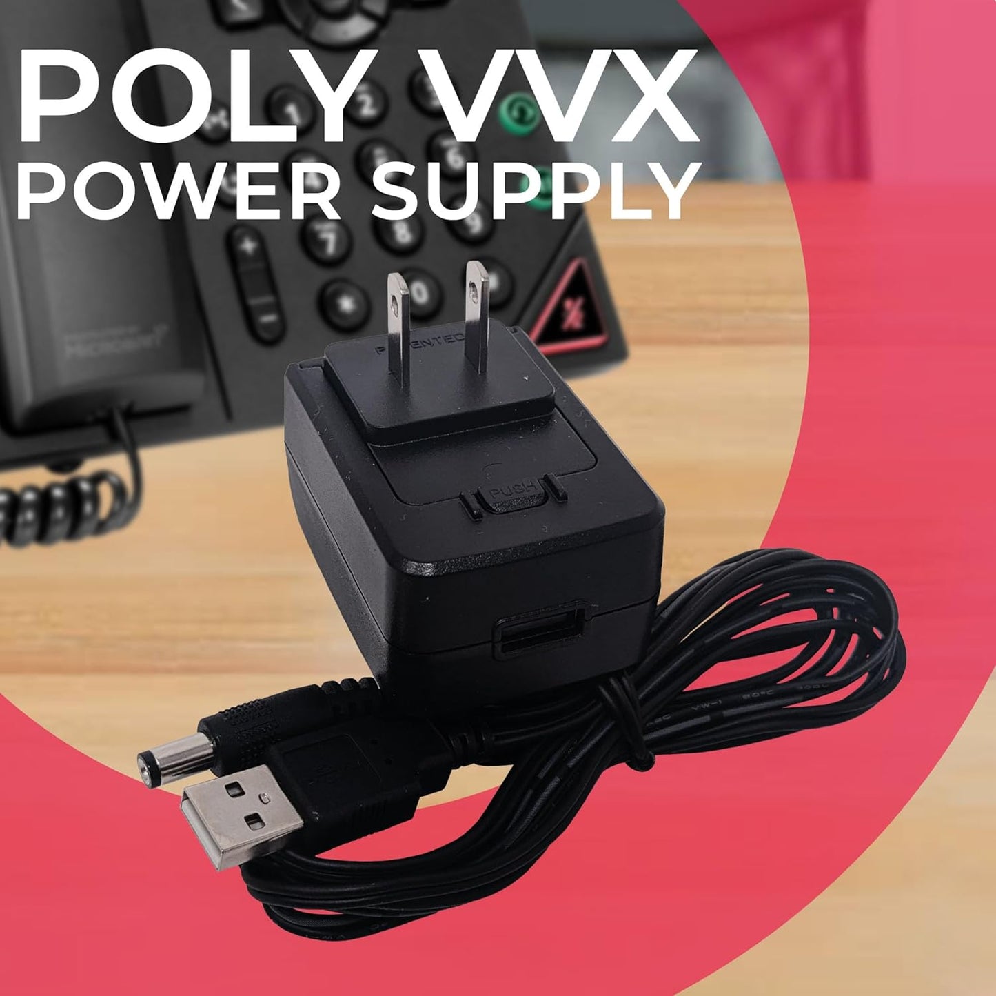 Poly Power Supply 5V 3A for VVX 150 250 350 450 CCX 400 (89T06AA#ABA)
