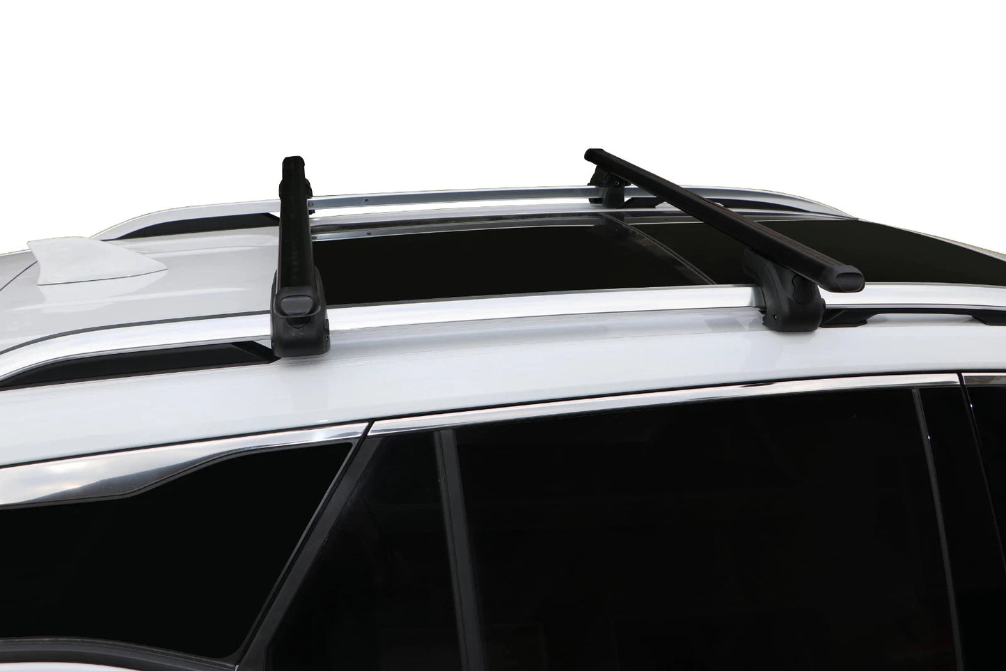 BRIGHTLINES 53 Inch All Black Universal Roof Rack Crossbars Set of 2 for Raised Side Rails