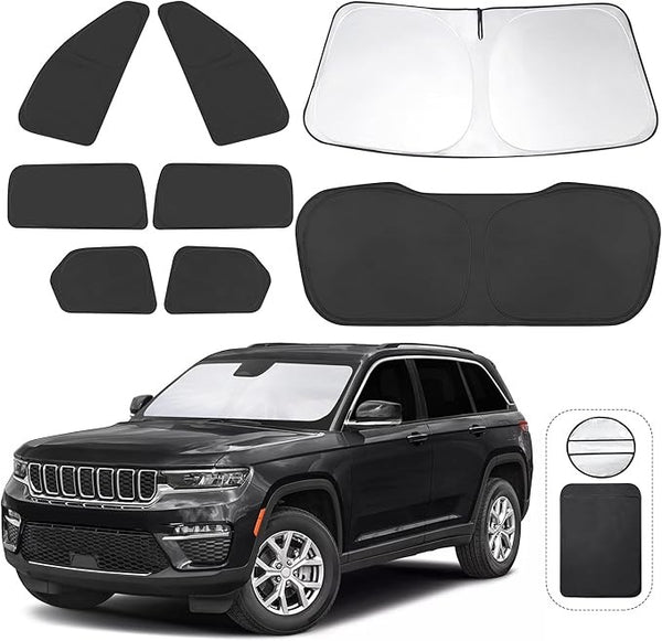 TINGLU Window Shades for Jeep Grand Cherokee 2022-2026 8PCS UV Sun Shade | TINGLU08