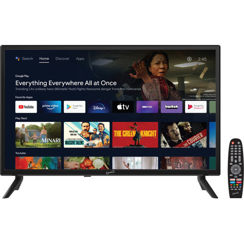 Supersonic SC-2450GTV 24" Smart LED TV, HDTV, Netflix/YouTube, Google Assistant, 3x HDMI