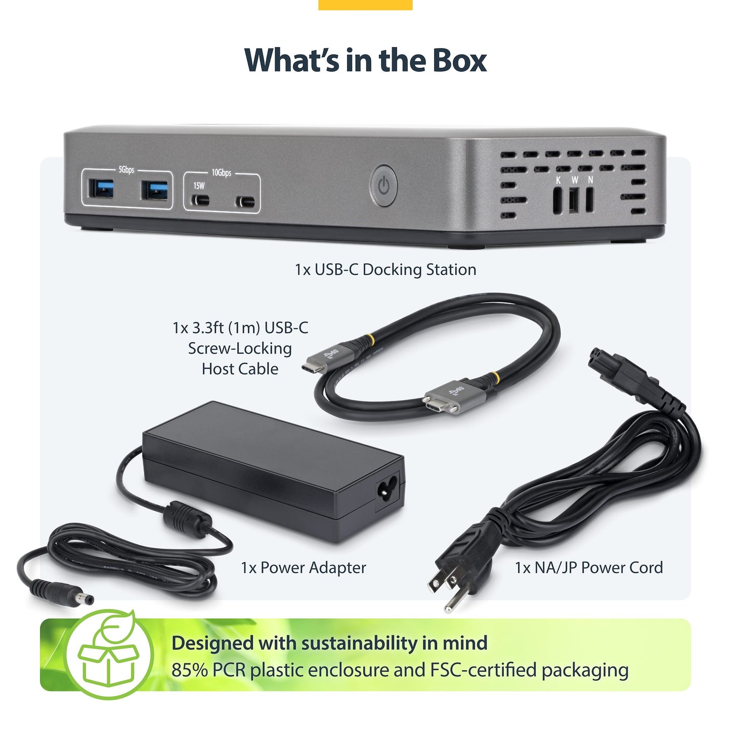 StarTech.com 199N-USBC-DOCK USB-C Triple 4K@60Hz Monitor Dock, 100W PD, 2x DP+HDMI, GbE, 6x USB, Driverless (199N-USBC-DOCK)