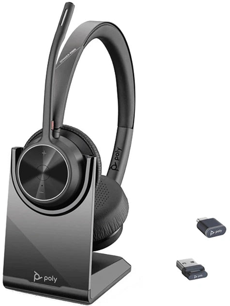 Poly Voyager 4320 UC Office Headset + BT700 + Charging Stand