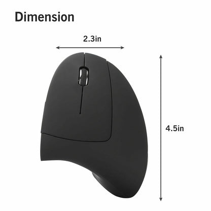 JLab JBuds Ergonomic Vertical Wireless Mouse, 2400 DPI, 6-Button, Right-Hand