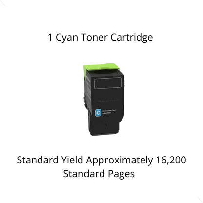 Lexmark 81C0XCG Original Cyan Laser Toner Cartridge Return Program 16200 Pages