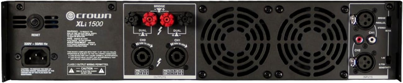 Crown XLi 1500 2-Channel 660W RMS Professional Power Amplifier Dark Gray (NXLI1500-0-US)