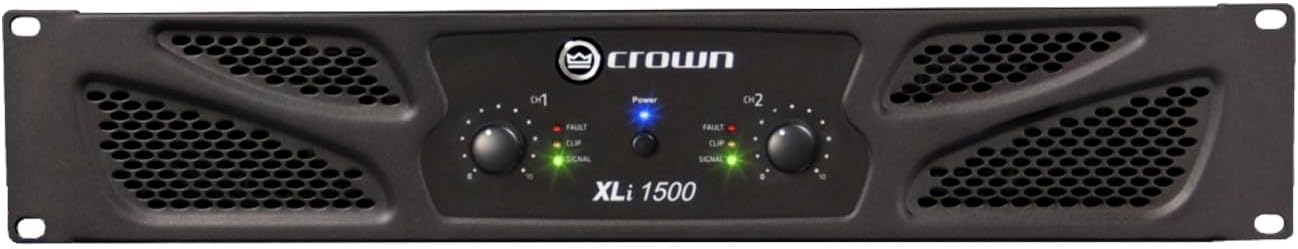 Crown XLi 1500 2-Channel 660W RMS Professional Power Amplifier Dark Gray (NXLI1500-0-US)