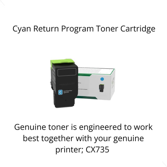 Lexmark 81C0XCG Original Cyan Laser Toner Cartridge Return Program 16200 Pages