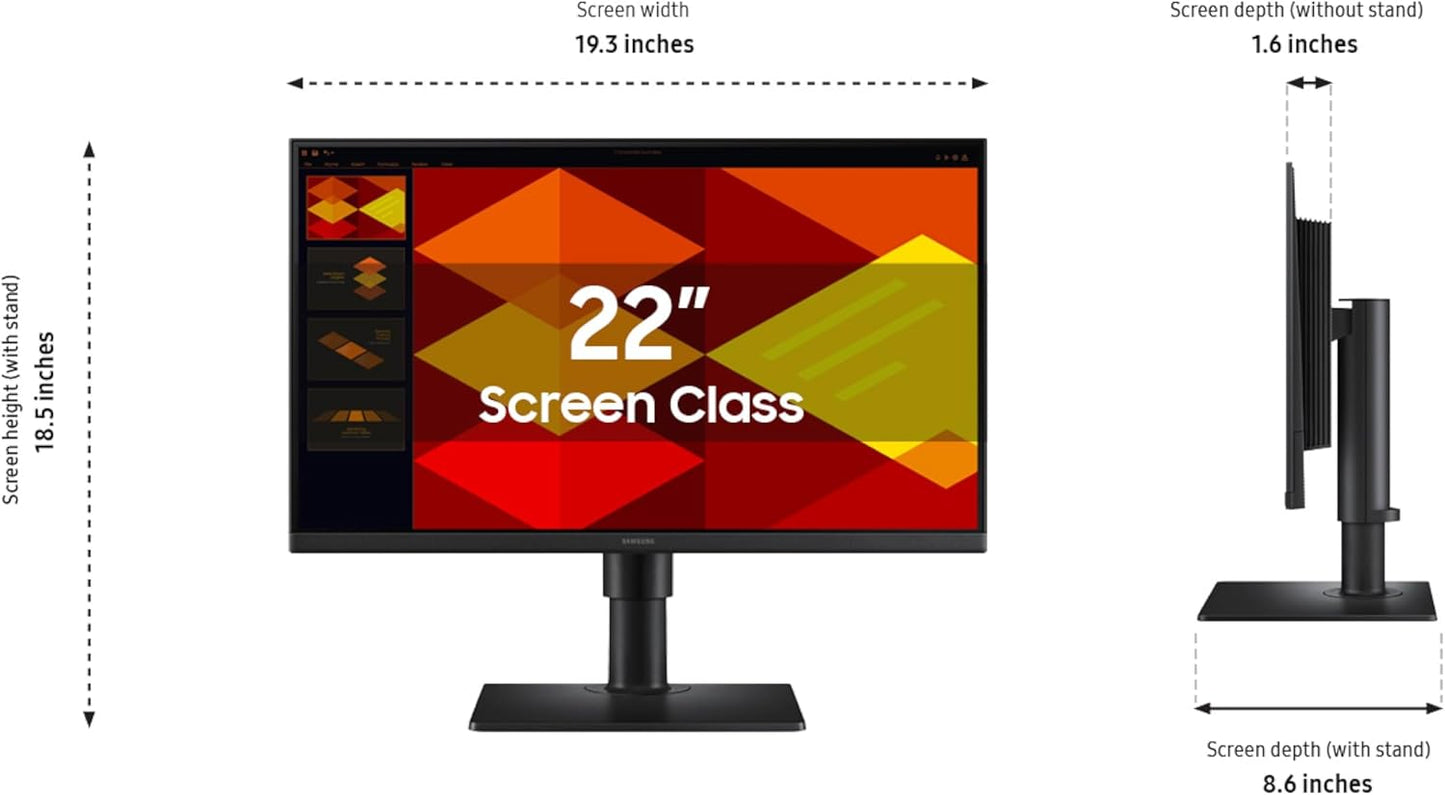 Samsung S22D402GAN 22" FHD VA Monitor – 75Hz, Flicker Free, HDMI, VGA, Eye Saver