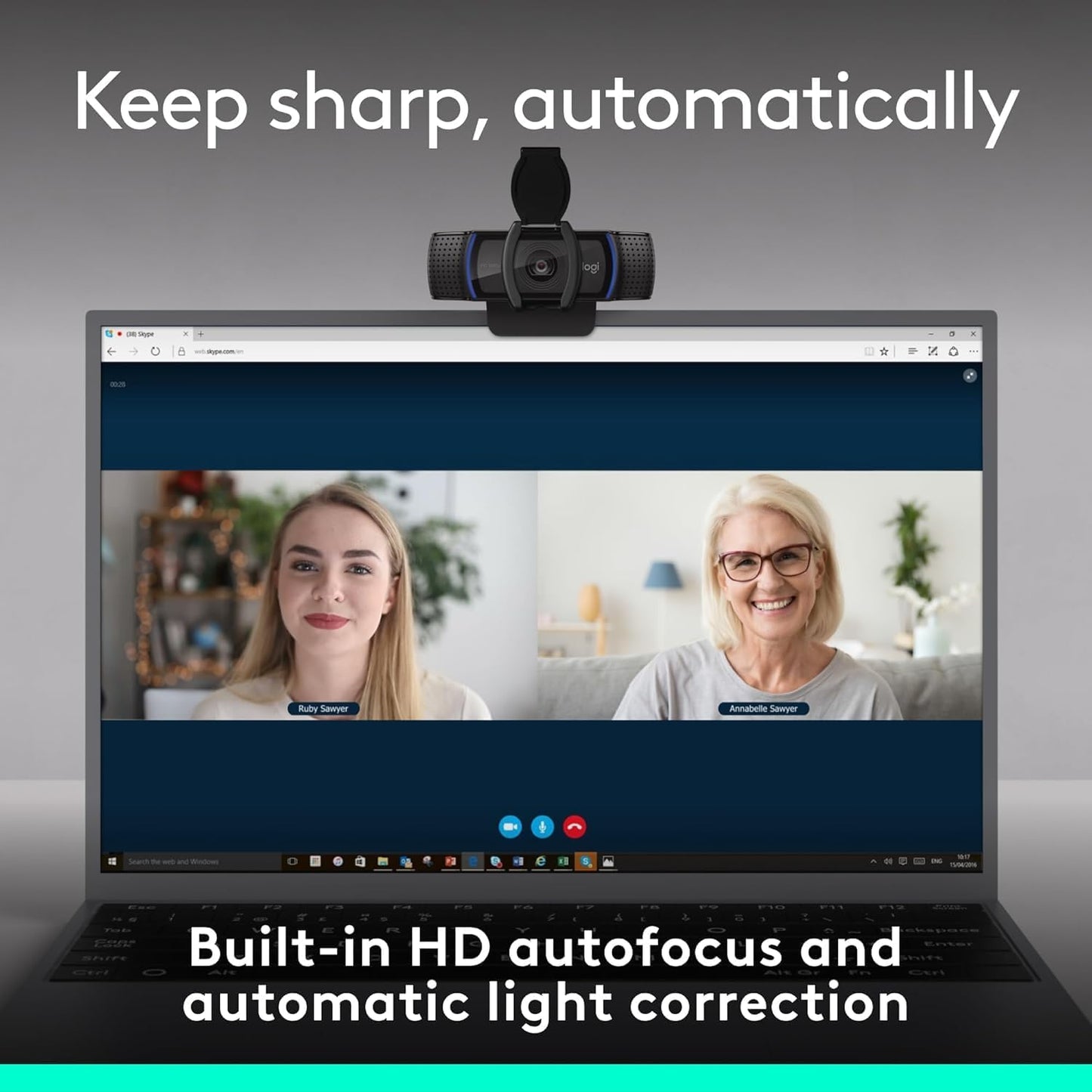 Logitech C920e Business Webcam – 1080p/30fps, Dual Mic, Autofocus, Privacy Shutter, TAA, Teams & Zoom, USB-A (960-001401)