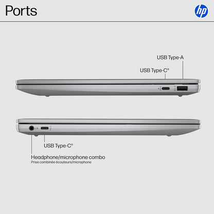 HP 14a-nf0006ca Refurbished Chromebook Plus 14 Inch FHD Intel Core i3-N305 8GB 128GB Chrome OS Meteor Silver