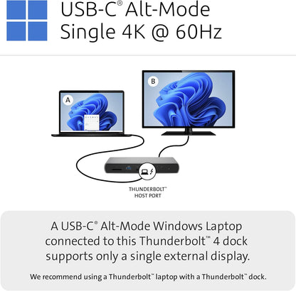 Kensington SD5760T 13-in-1 Thunderbolt 4 Dual 4K@60Hz Dock, 96W PD, 2x HDMI 2.0, GbE, SD/microSD, 5x USB (K34110NA)