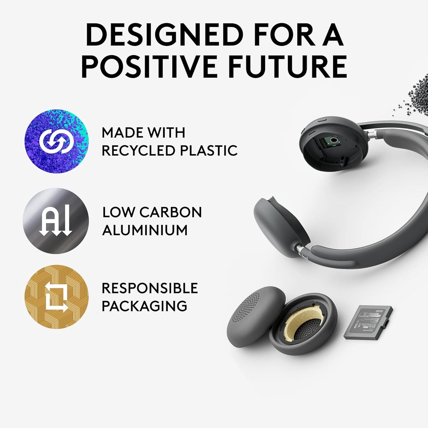Logitech Zone 950 Wireless ANC Bluetooth Headset Graphite