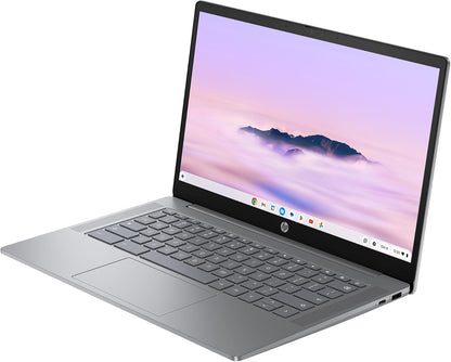 HP 14a-nf0006ca Refurbished Chromebook Plus 14 Inch FHD Intel Core i3-N305 8GB 128GB Chrome OS Meteor Silver