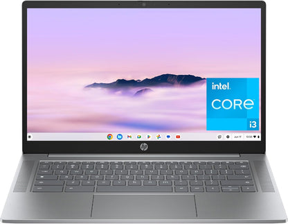 HP 14a-nf0006ca Refurbished Chromebook Plus 14 Inch FHD Intel Core i3-N305 8GB 128GB Chrome OS Meteor Silver