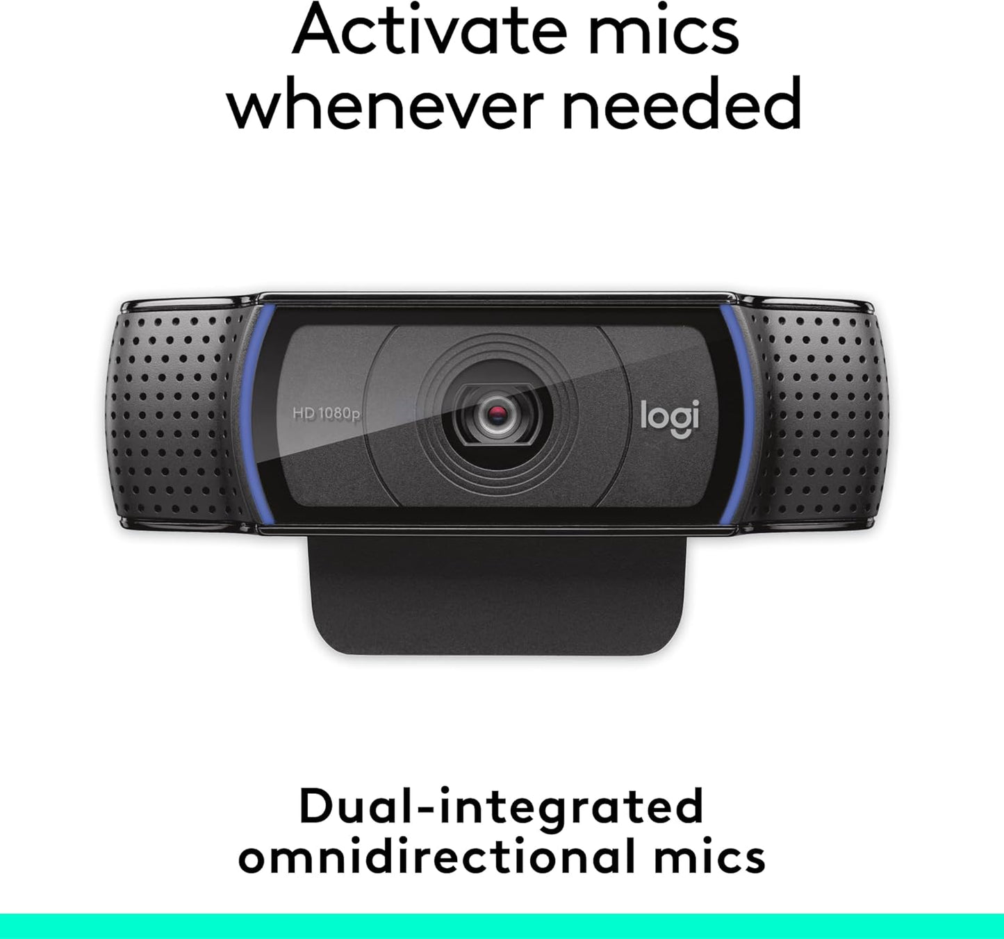 Logitech C920e Business Webcam – 1080p/30fps, Dual Mic, Autofocus, Privacy Shutter, TAA, Teams & Zoom, USB-A (960-001401)