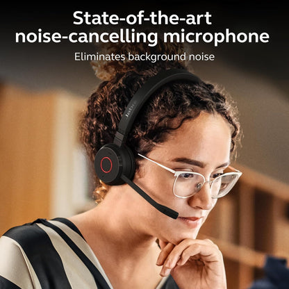 Jabra Evolve 65 TE UC Stereo Wireless Headset | USB-A BT5.2 16H Talk 37H Listen | MPN: 6699-833-499-01