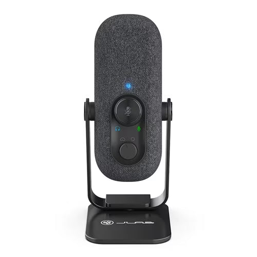 JLab Go Talk Dynamic USB-C Microphone, Cardioid, 24-bit/48kHz, Shockmount & Pop Filter, Black