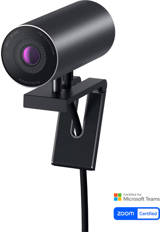 Dell UltraSharp 4K Webcam – 8.3MP, 60fps, AI Auto Framing, 90° FOV, USB-A (WB7022-DDAO)