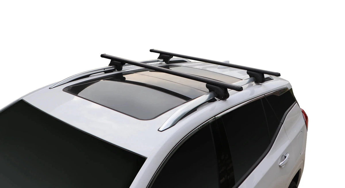 BRIGHTLINES 53 Inch All Black Universal Roof Rack Crossbars Set of 2 for Raised Side Rails