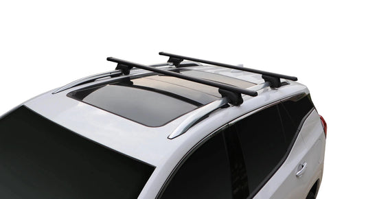 BRIGHTLINES 53 Inch All Black Universal Roof Rack Crossbars Set of 2 for Raised Side Rails