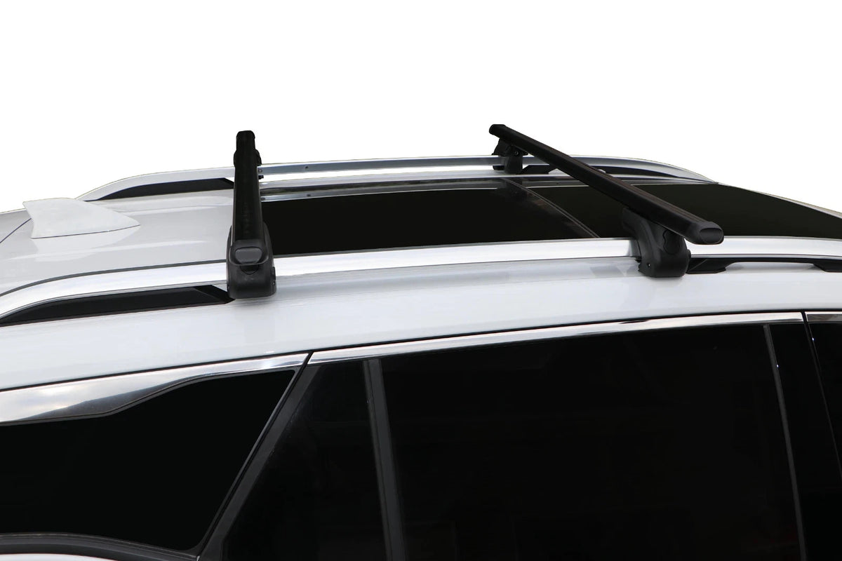 BRIGHTLINES 53 Inch All Black Universal Roof Rack Crossbars Set of 2 for Raised Side Rails