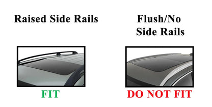 BRIGHTLINES 53 Inch All Black Universal Roof Rack Crossbars Set of 2 for Raised Side Rails