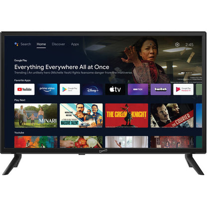 Supersonic SC-2450GTV 24" Smart LED TV, HDTV, Netflix/YouTube, Google Assistant, 3x HDMI