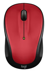 Logitech M325S Wireless Optical Mouse – 1000 DPI, 2.4GHz, 4-Way Scroll, Compact, Red (910-007527)